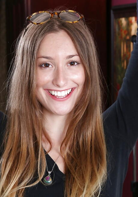 Slim teen Lilith Black in skirt show some foot fetish 